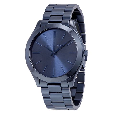 michael kors slim runway blue watch mens|Michael Kors black dial watch.